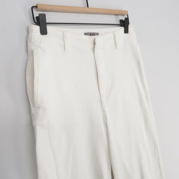 Kut From The Kloth Meg Pants Womens 2 White Wide Leg High Rise Stretch Twill - Picture 3 of 11